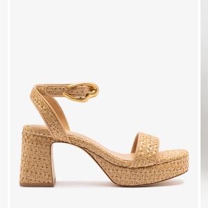 Dolly Verona Low Sandal In Natural Raffia and Beige Leather NWT